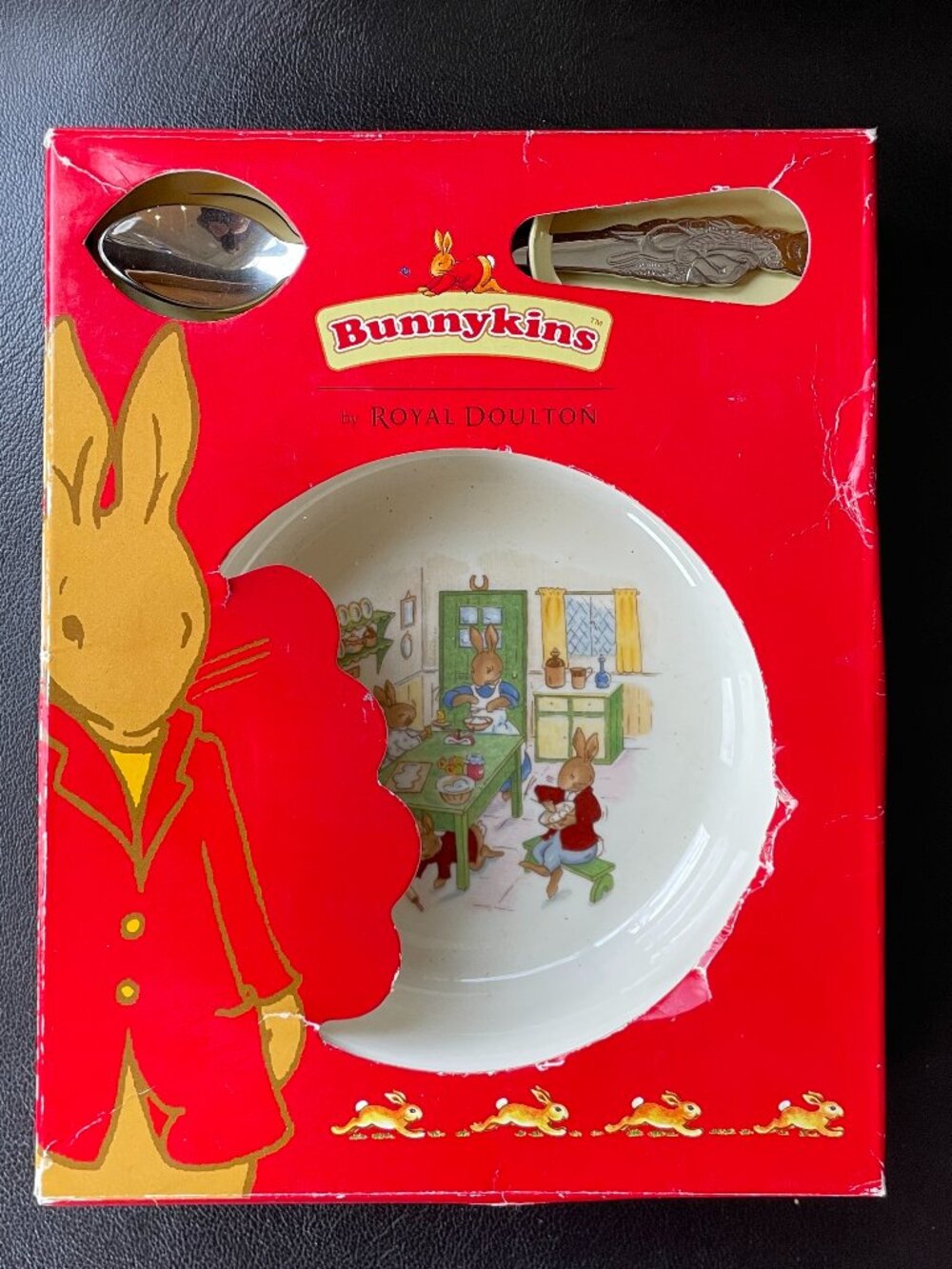 Vintage Bunnykins Royal Doulton Set Bone China bowl & spoon-NEW in box